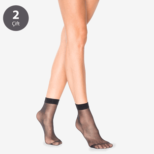 Bolero - Toptan 2'li Fit 15 Kadın Soket Çorap-N49 (1)